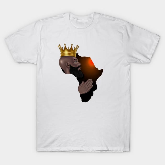 African King Melanin Black Pride Africa Gift T-Shirt by Merchweaver